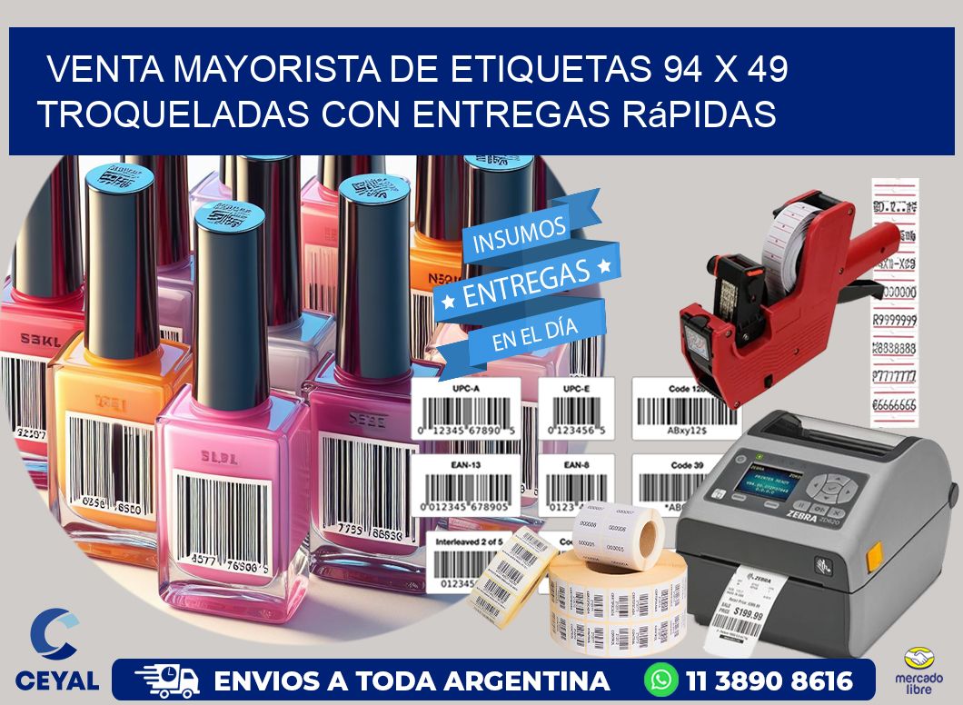 Venta mayorista de etiquetas 94 x 49 troqueladas con entregas rápidas