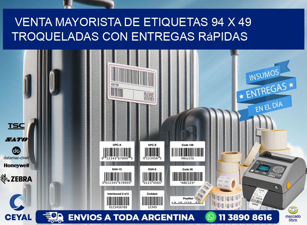 Venta mayorista de etiquetas 94 x 49 troqueladas con entregas rápidas