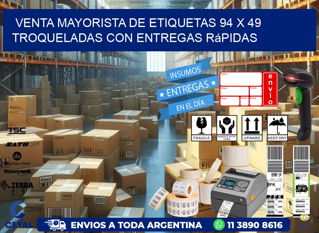 Venta mayorista de etiquetas 94 x 49 troqueladas con entregas rápidas