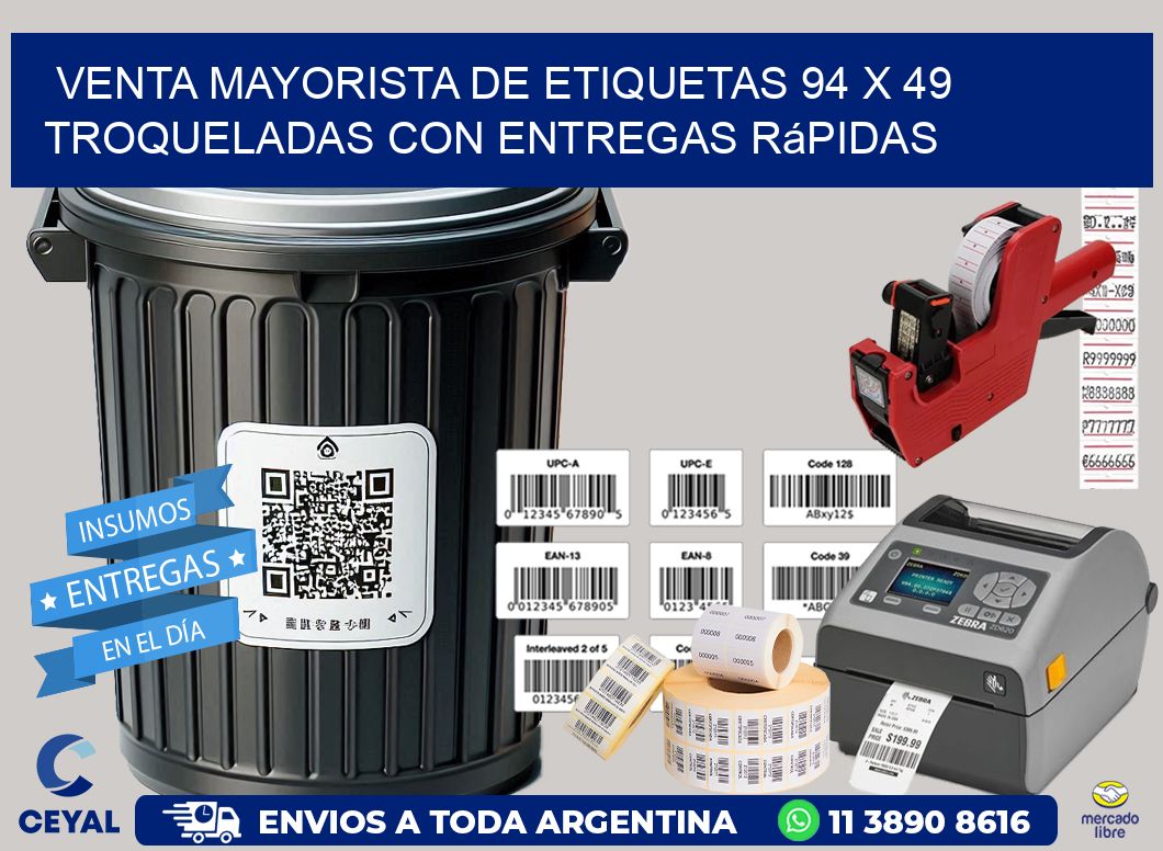 Venta mayorista de etiquetas 94 x 49 troqueladas con entregas rápidas