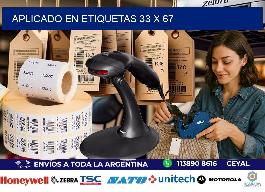 aplicado en etiquetas 33 x 67