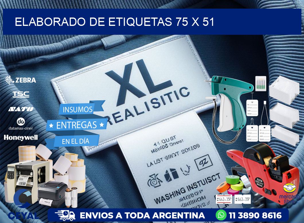 elaborado de etiquetas 75 x 51