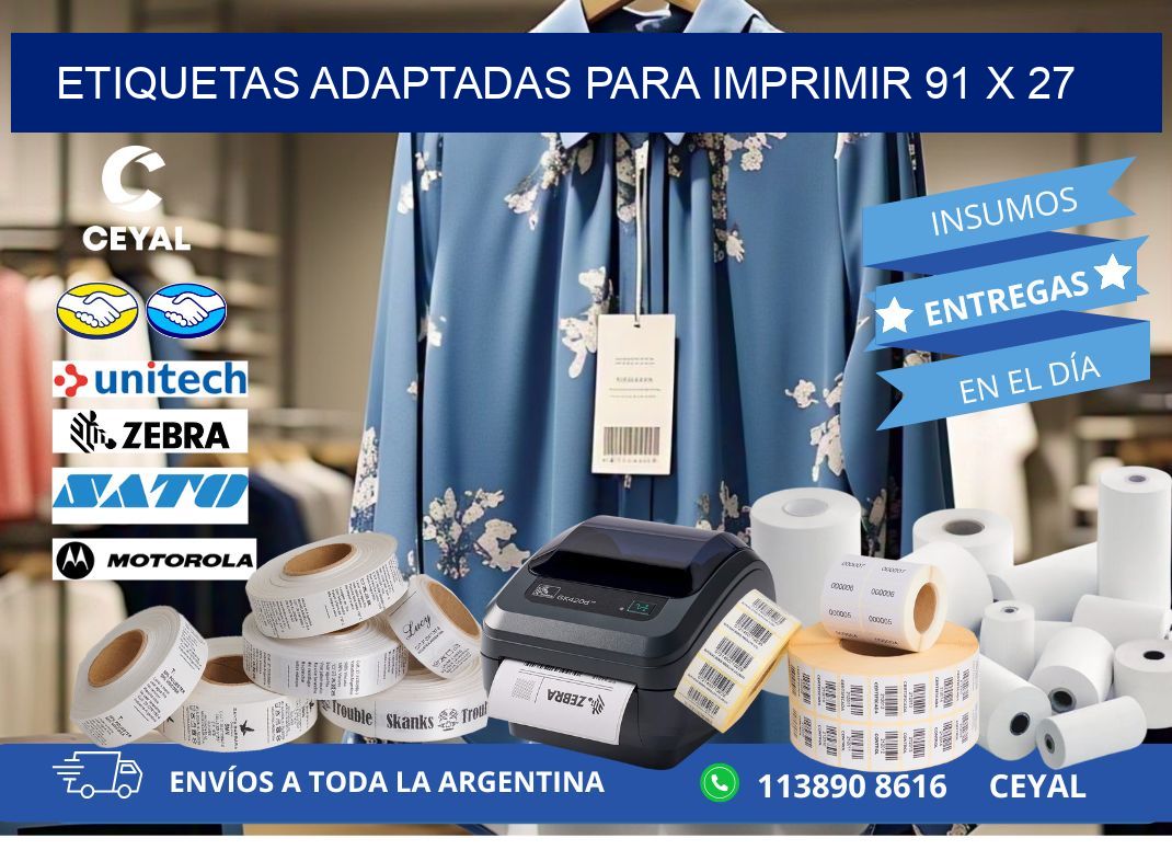 etiquetas adaptadas para imprimir 91 x 27