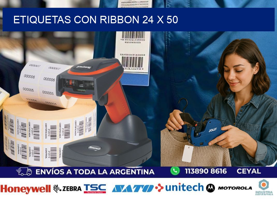 etiquetas con ribbon 24 x 50
