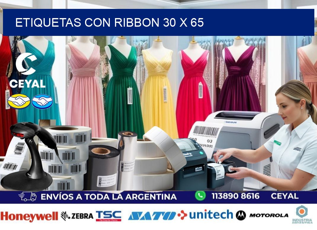etiquetas con ribbon 30 x 65