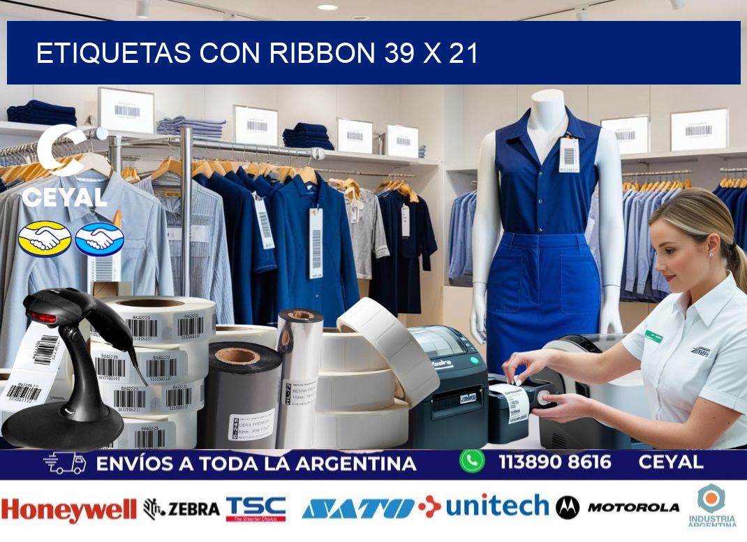 etiquetas con ribbon 39 x 21
