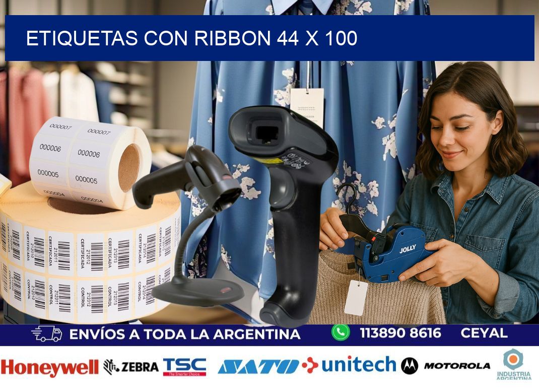 etiquetas con ribbon 44 x 100