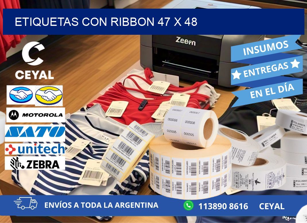 etiquetas con ribbon 47 x 48