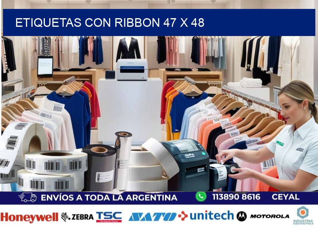 etiquetas con ribbon 47 x 48