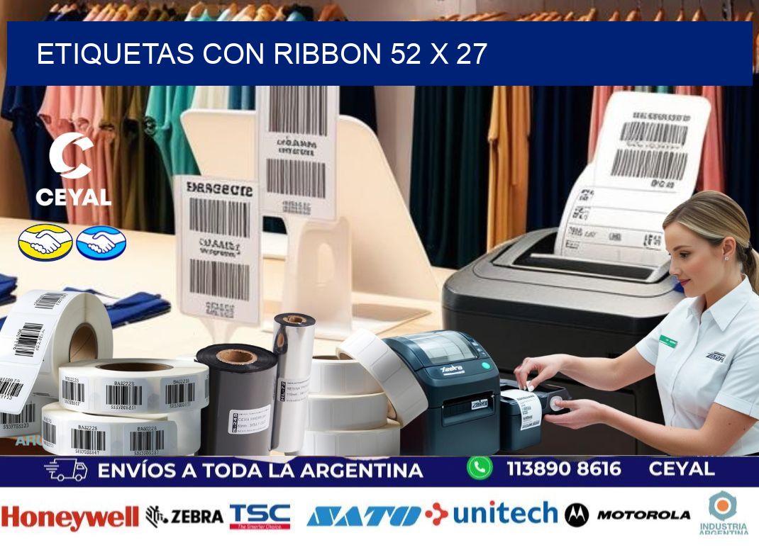 etiquetas con ribbon 52 x 27