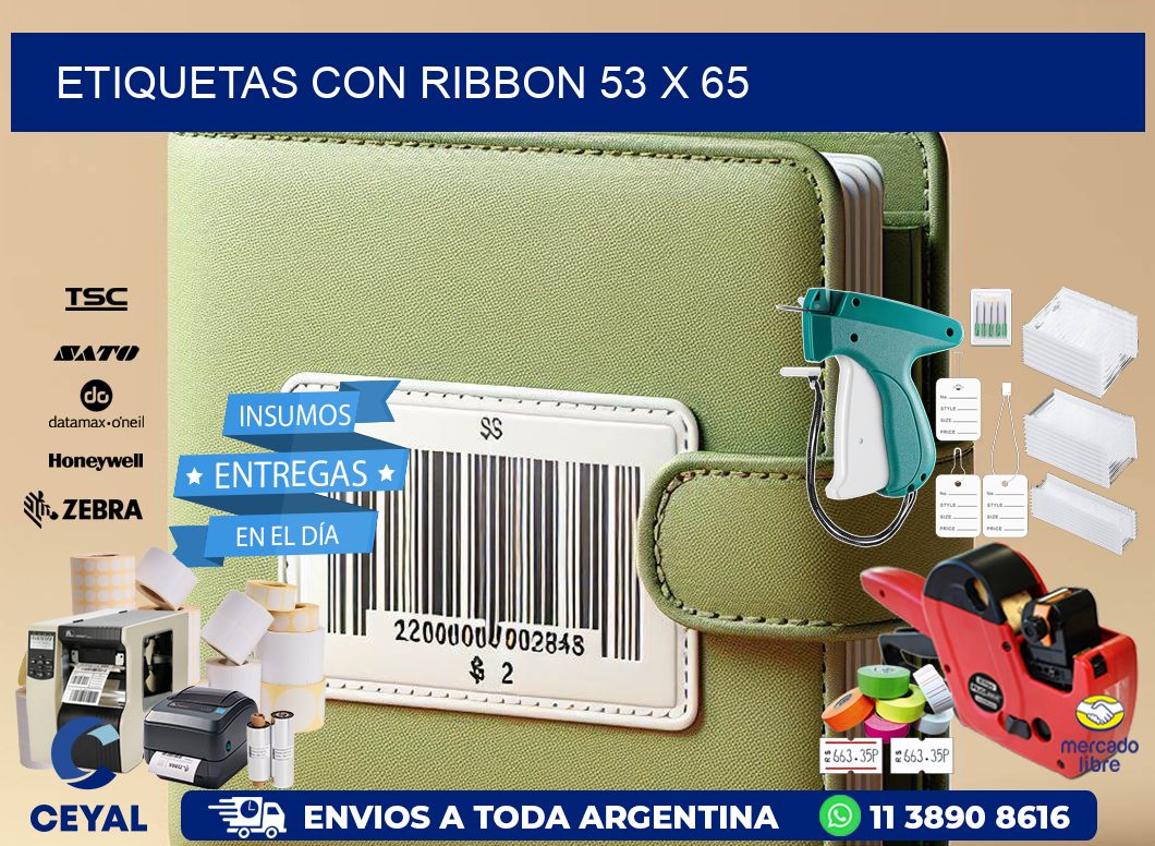 etiquetas con ribbon 53 x 65