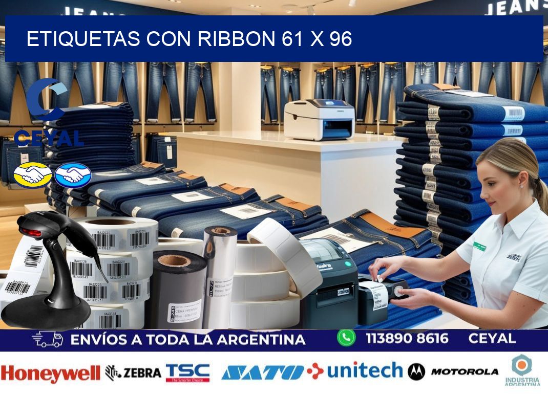 etiquetas con ribbon 61 x 96