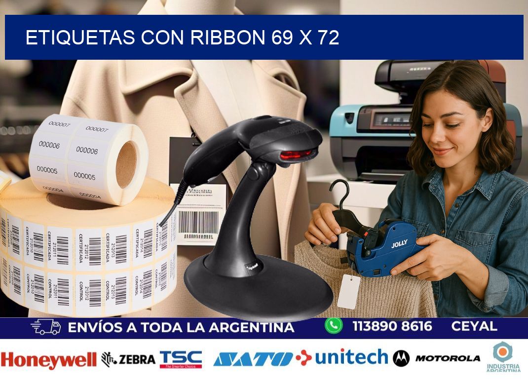 etiquetas con ribbon 69 x 72