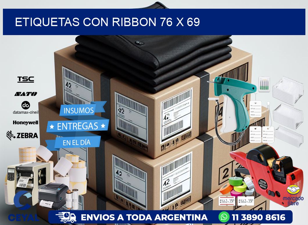 etiquetas con ribbon 76 x 69