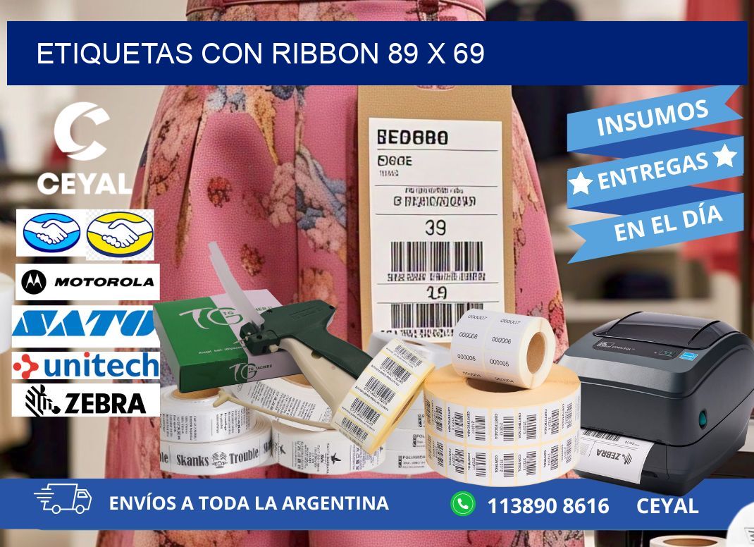 etiquetas con ribbon 89 x 69