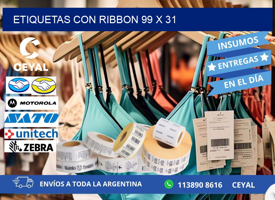 etiquetas con ribbon 99 x 31