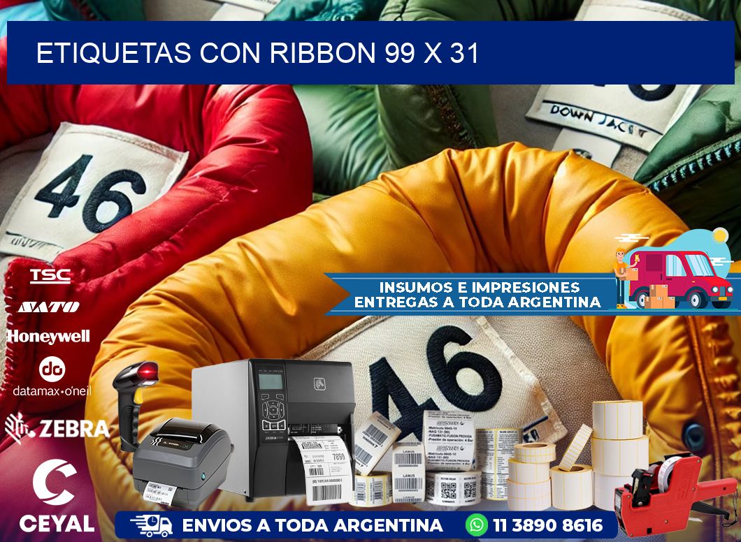 etiquetas con ribbon 99 x 31