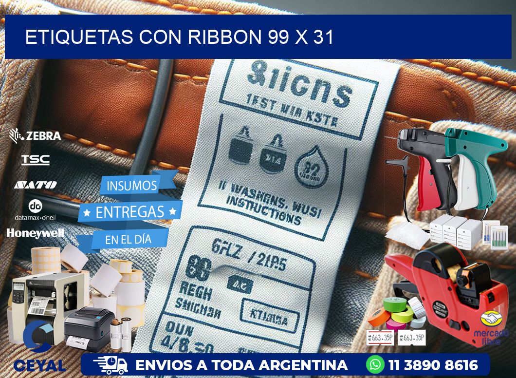 etiquetas con ribbon 99 x 31