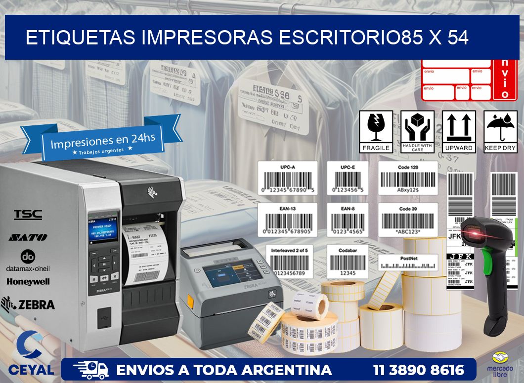 etiquetas impresoras escritorio85 x 54