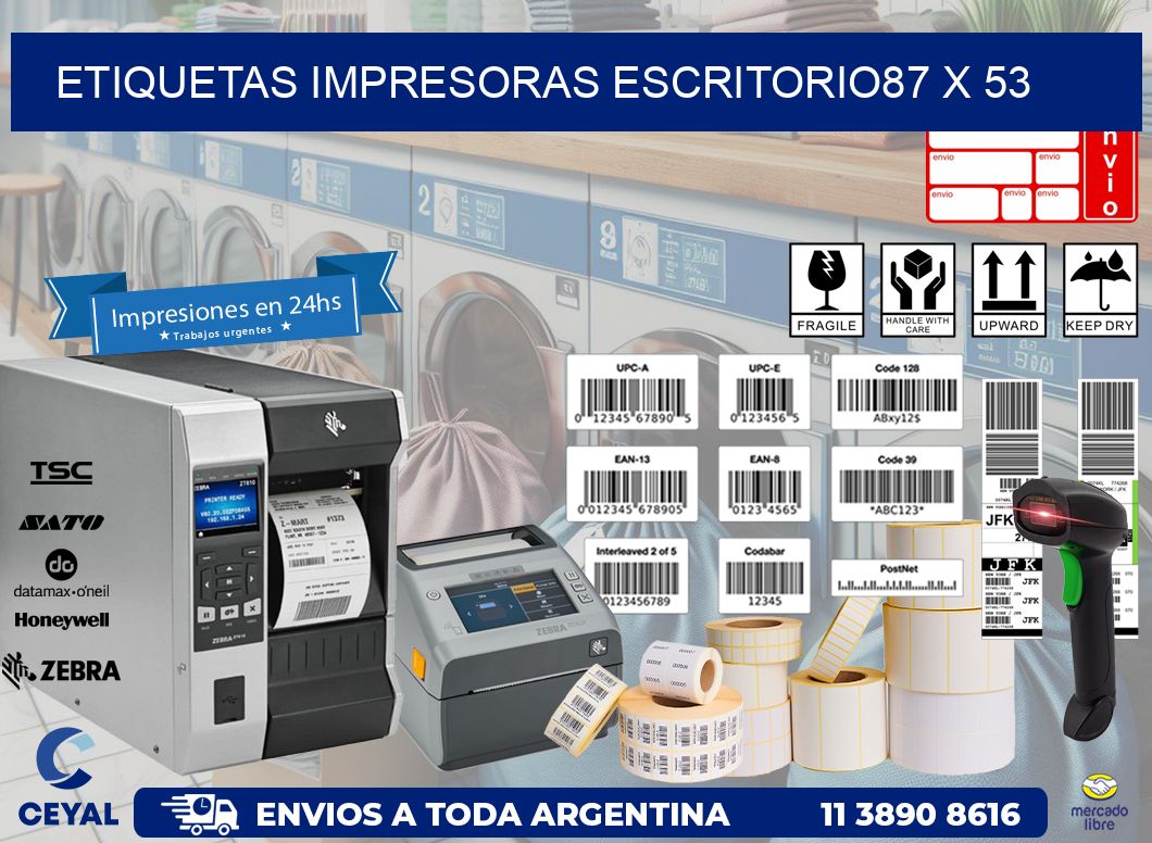 etiquetas impresoras escritorio87 x 53