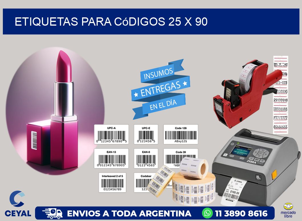 etiquetas para códigos 25 x 90