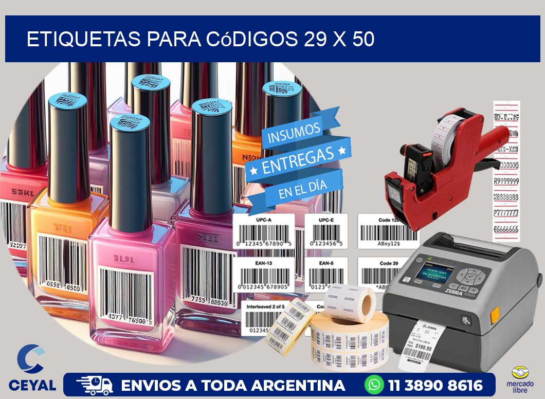 etiquetas para códigos 29 x 50