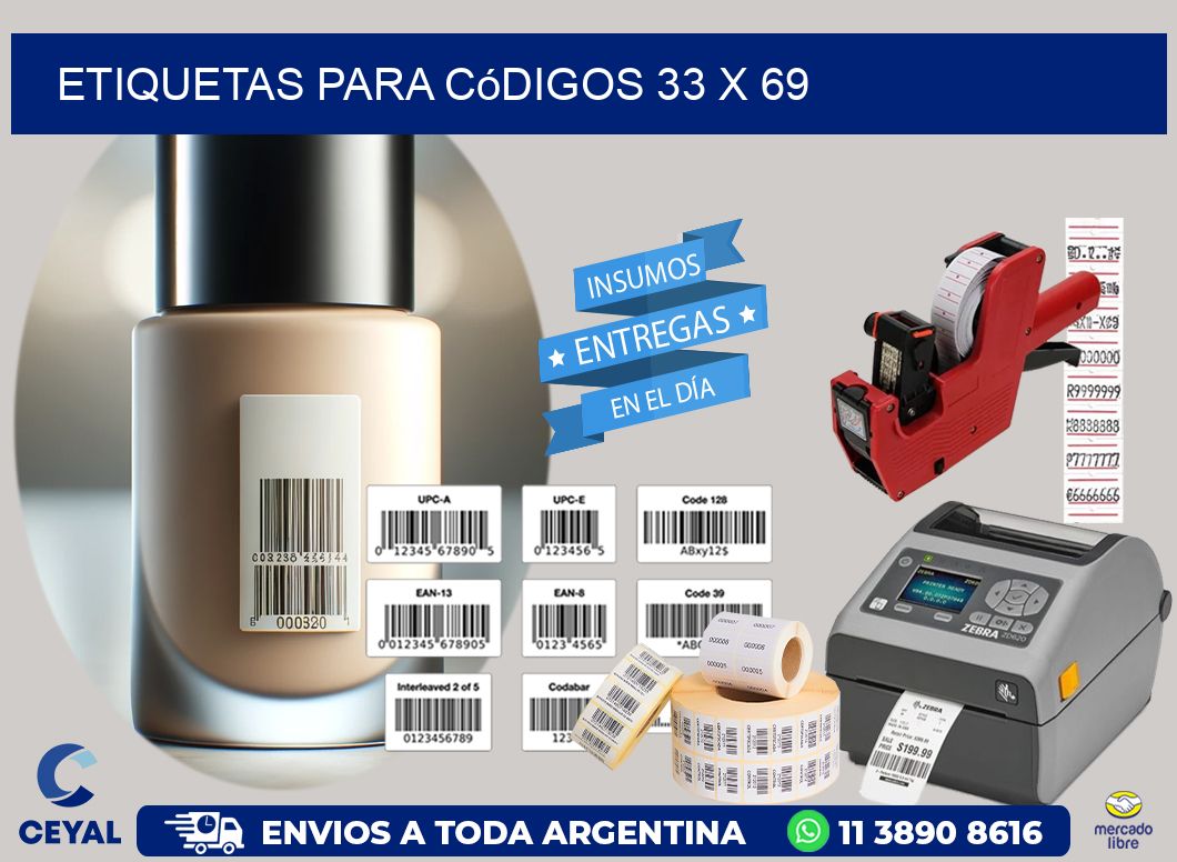 etiquetas para códigos 33 x 69