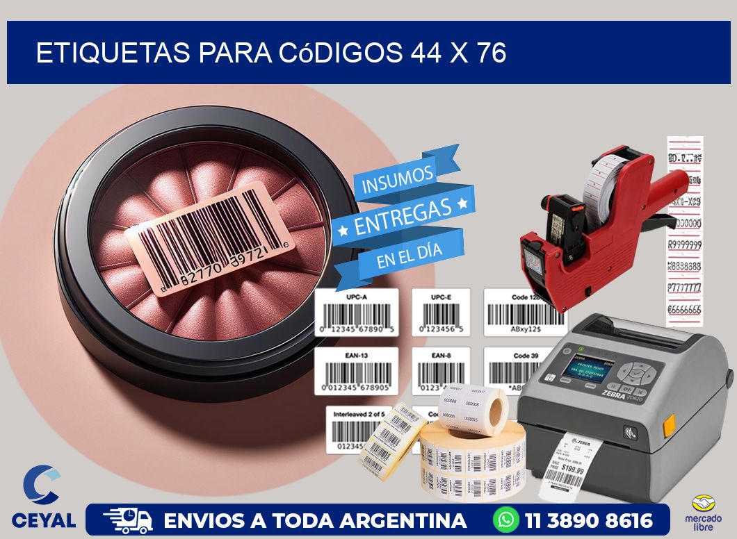 etiquetas para códigos 44 x 76