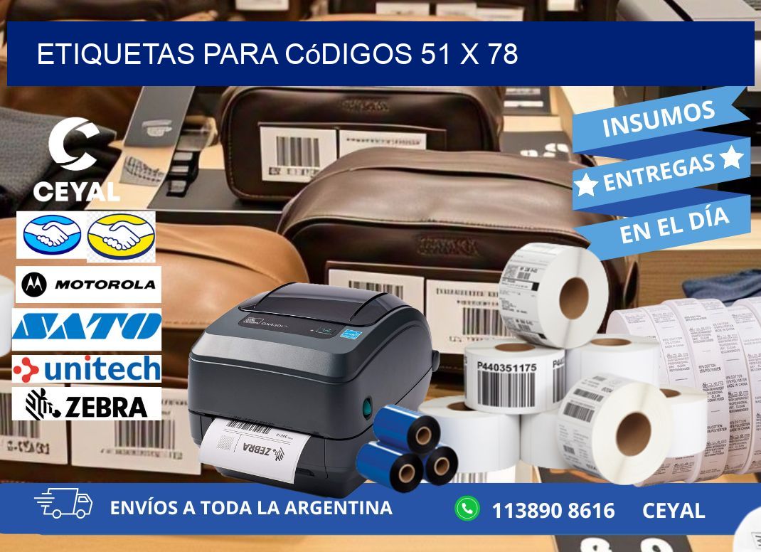 etiquetas para códigos 51 x 78