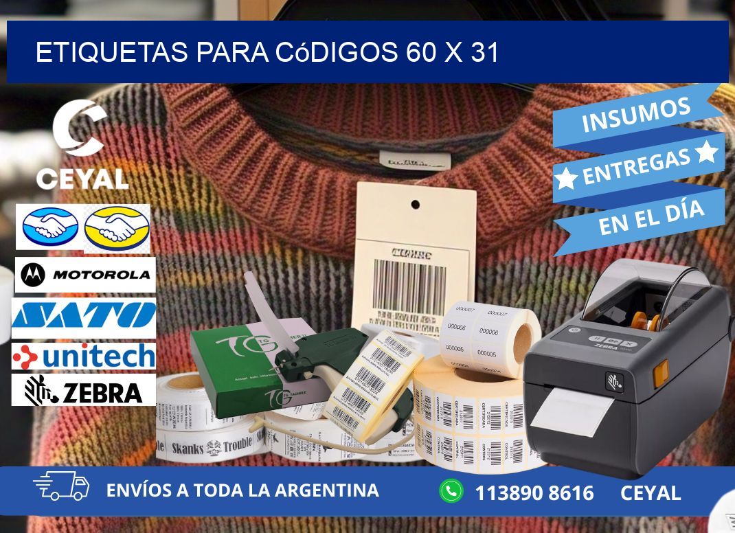 etiquetas para códigos 60 x 31