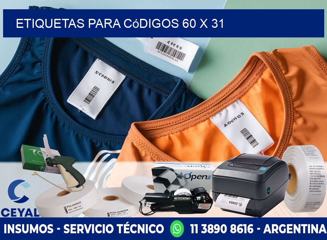 etiquetas para códigos 60 x 31