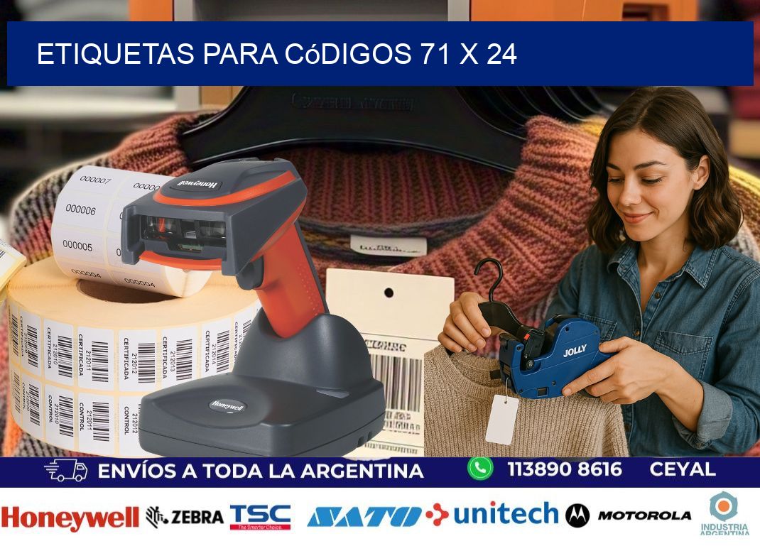etiquetas para códigos 71 x 24