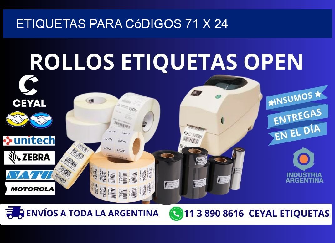 etiquetas para códigos 71 x 24