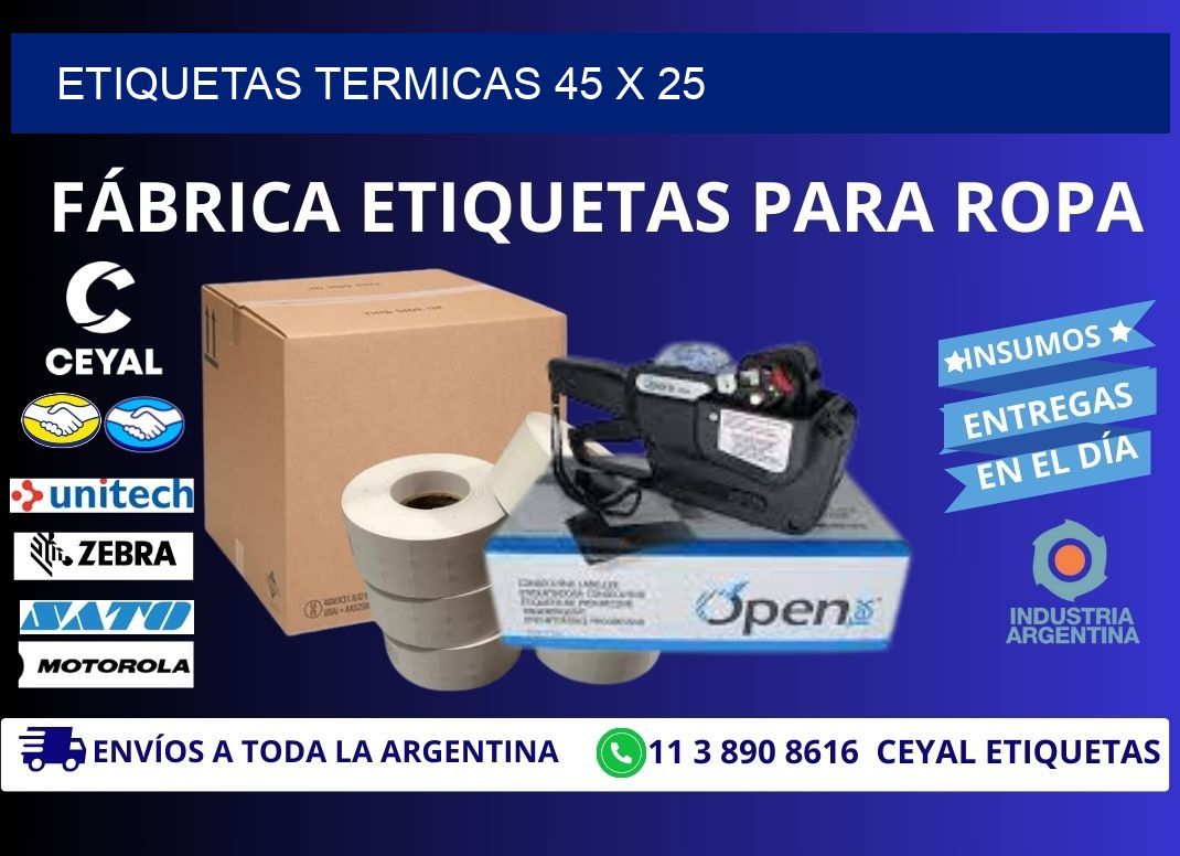 etiquetas termicas 45 x 25