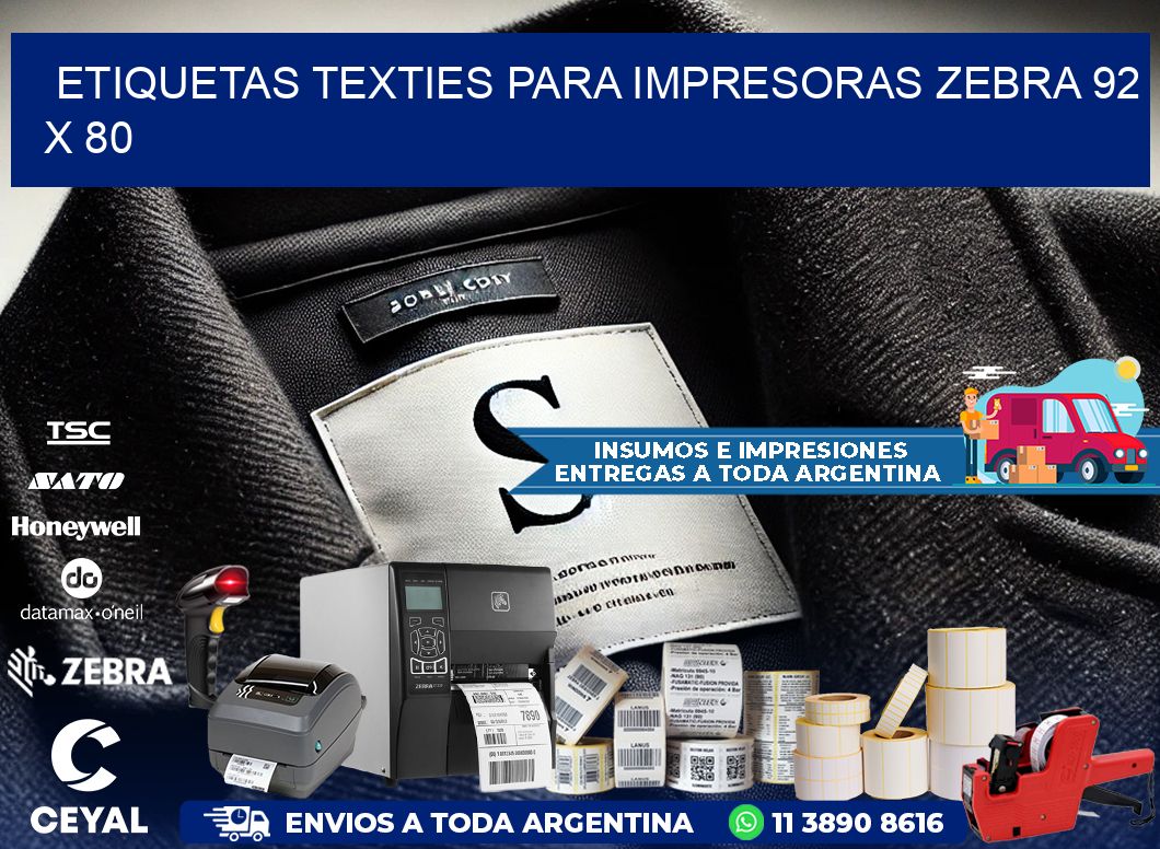 etiquetas texties para impresoras zebra 92 x 80