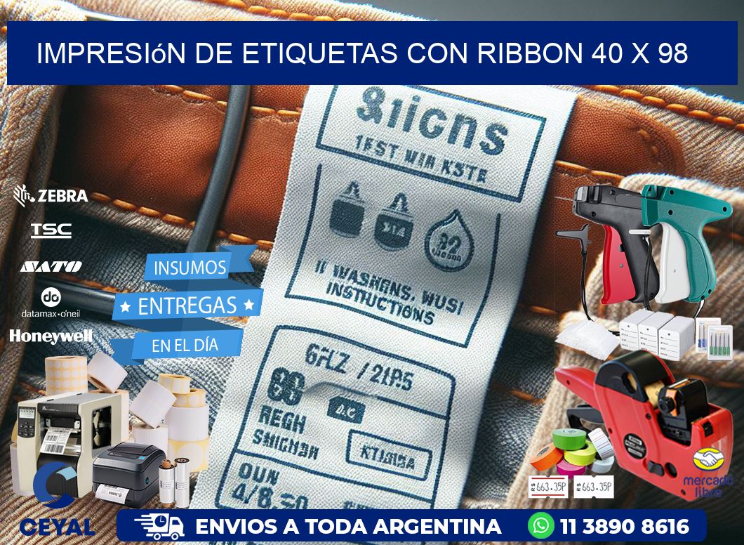 impresión de etiquetas con ribbon 40 x 98