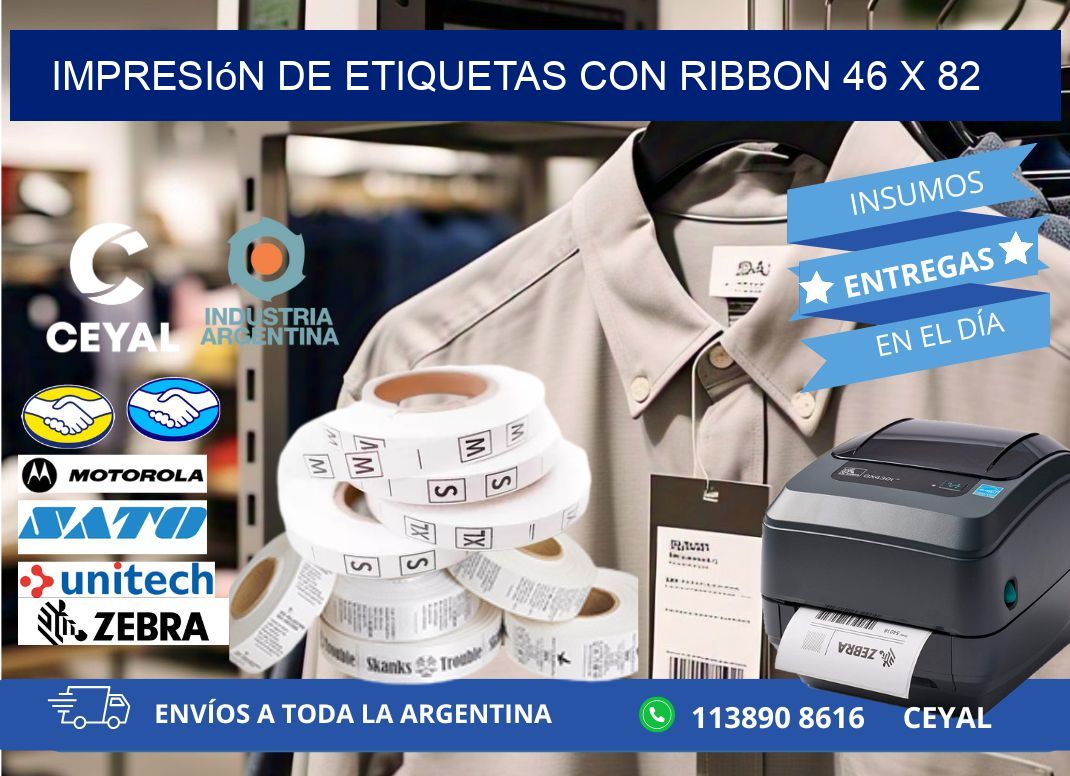 impresión de etiquetas con ribbon 46 x 82