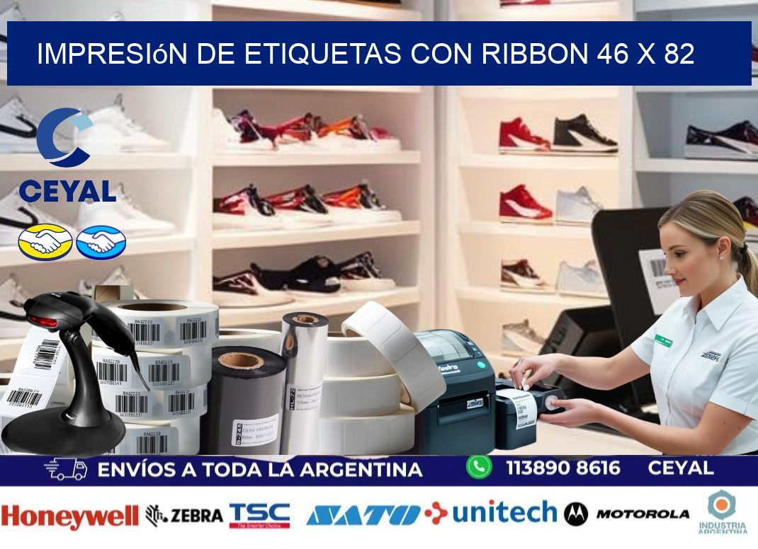 impresión de etiquetas con ribbon 46 x 82