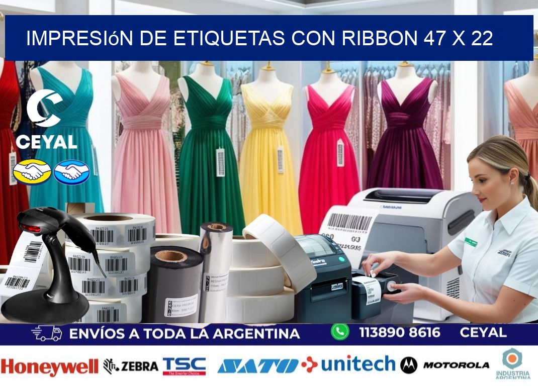 impresión de etiquetas con ribbon 47 x 22