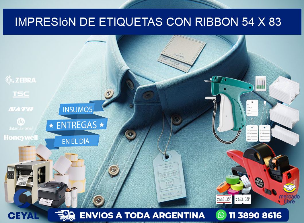 impresión de etiquetas con ribbon 54 x 83