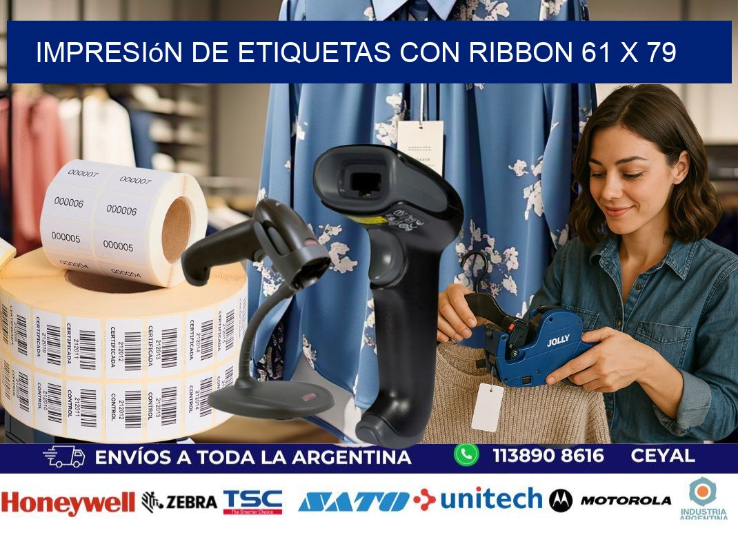 impresión de etiquetas con ribbon 61 x 79