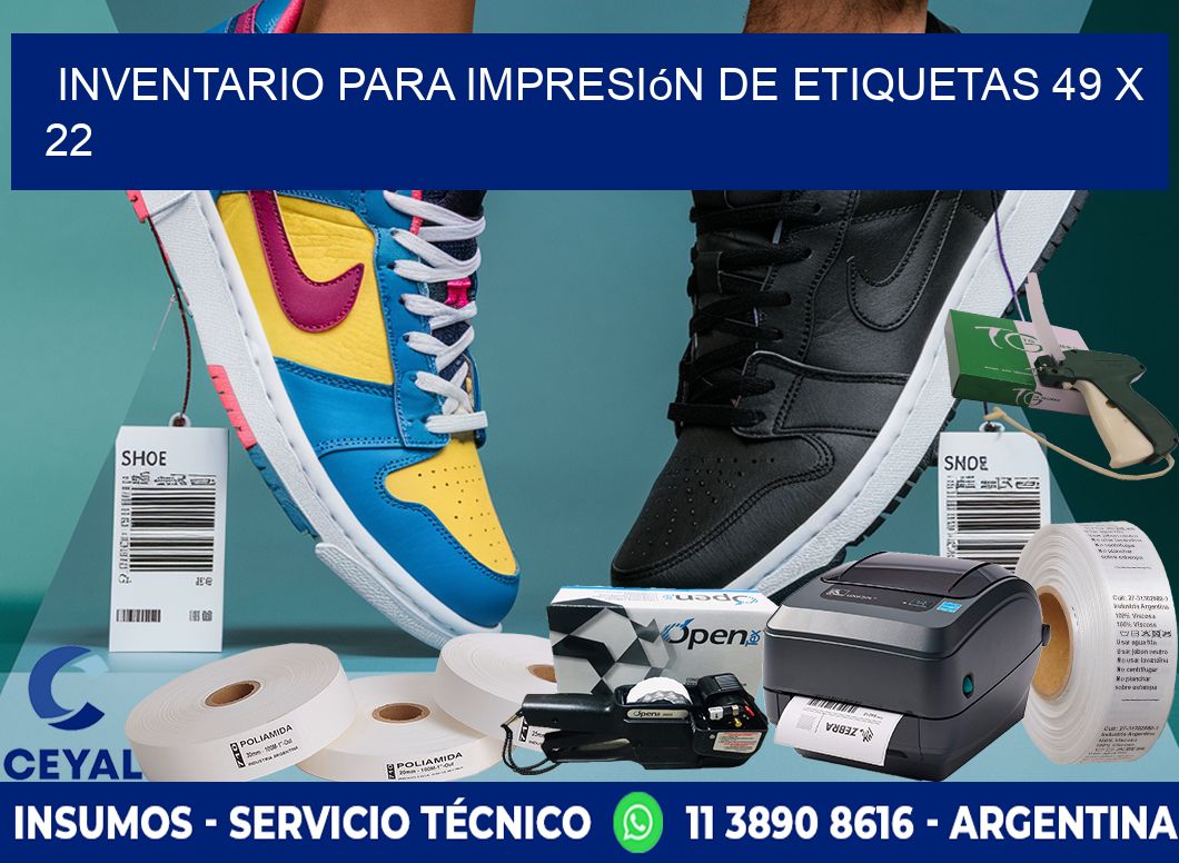 inventario para impresión de etiquetas 49 x 22