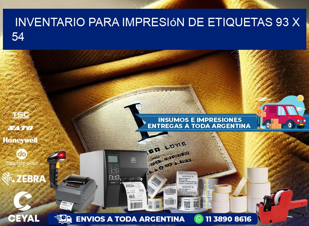 inventario para impresión de etiquetas 93 x 54