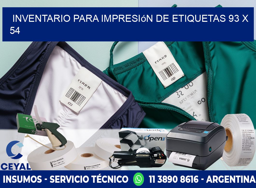 inventario para impresión de etiquetas 93 x 54