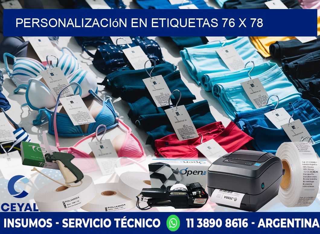 personalización en etiquetas 76 x 78