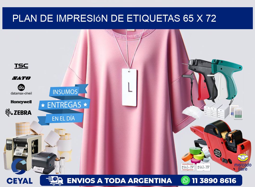 plan de impresión de etiquetas 65 x 72