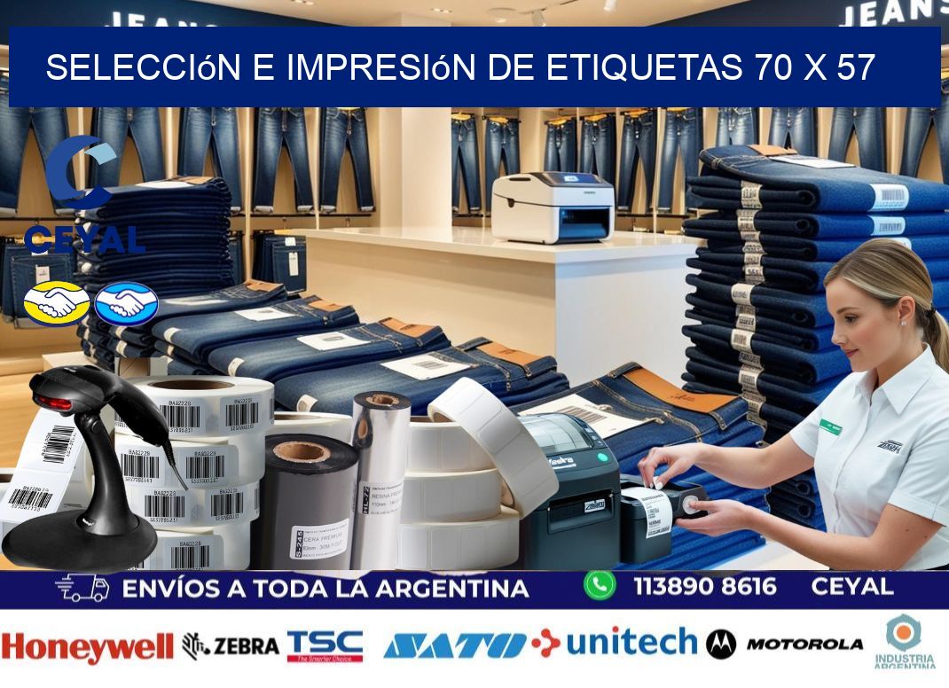 selección e impresión de etiquetas 70 x 57