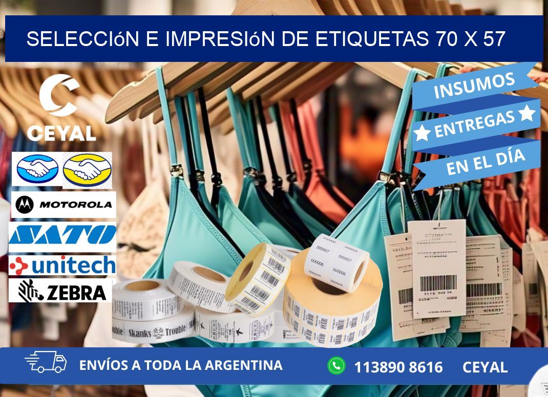 selección e impresión de etiquetas 70 x 57