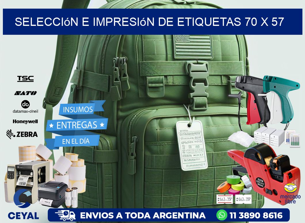selección e impresión de etiquetas 70 x 57