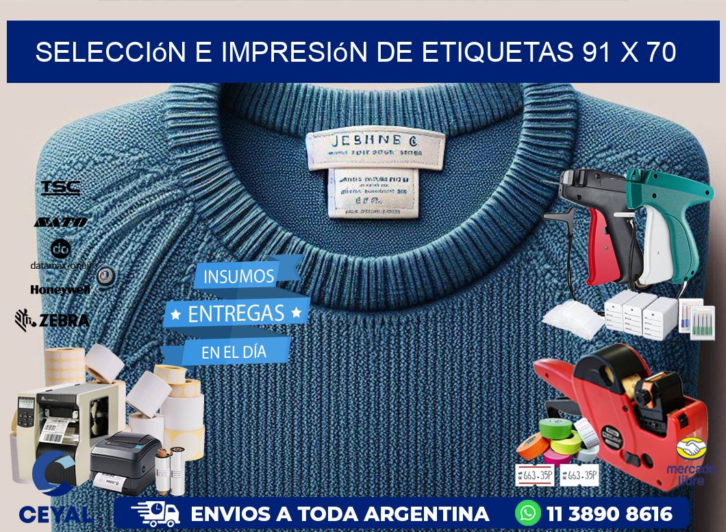 selección e impresión de etiquetas 91 x 70
